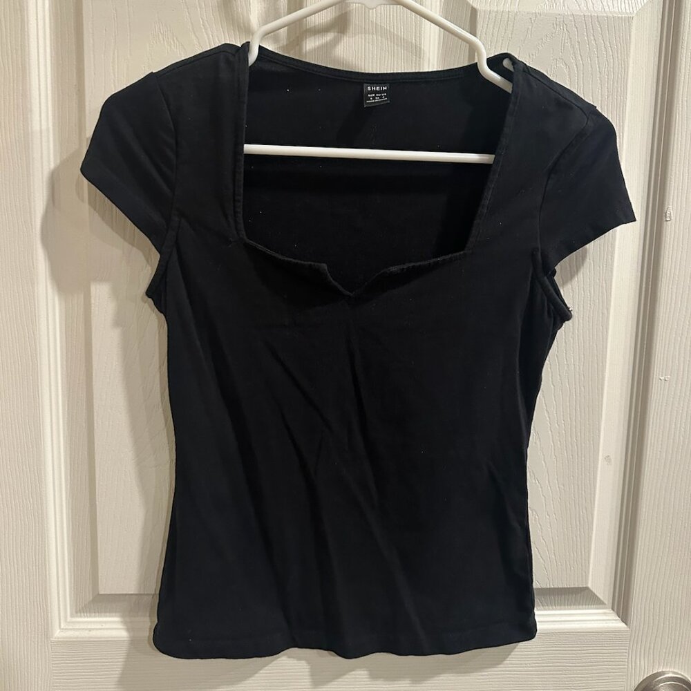 SHEIN Women’s Black Short Sleeve Shirt, Size Small
